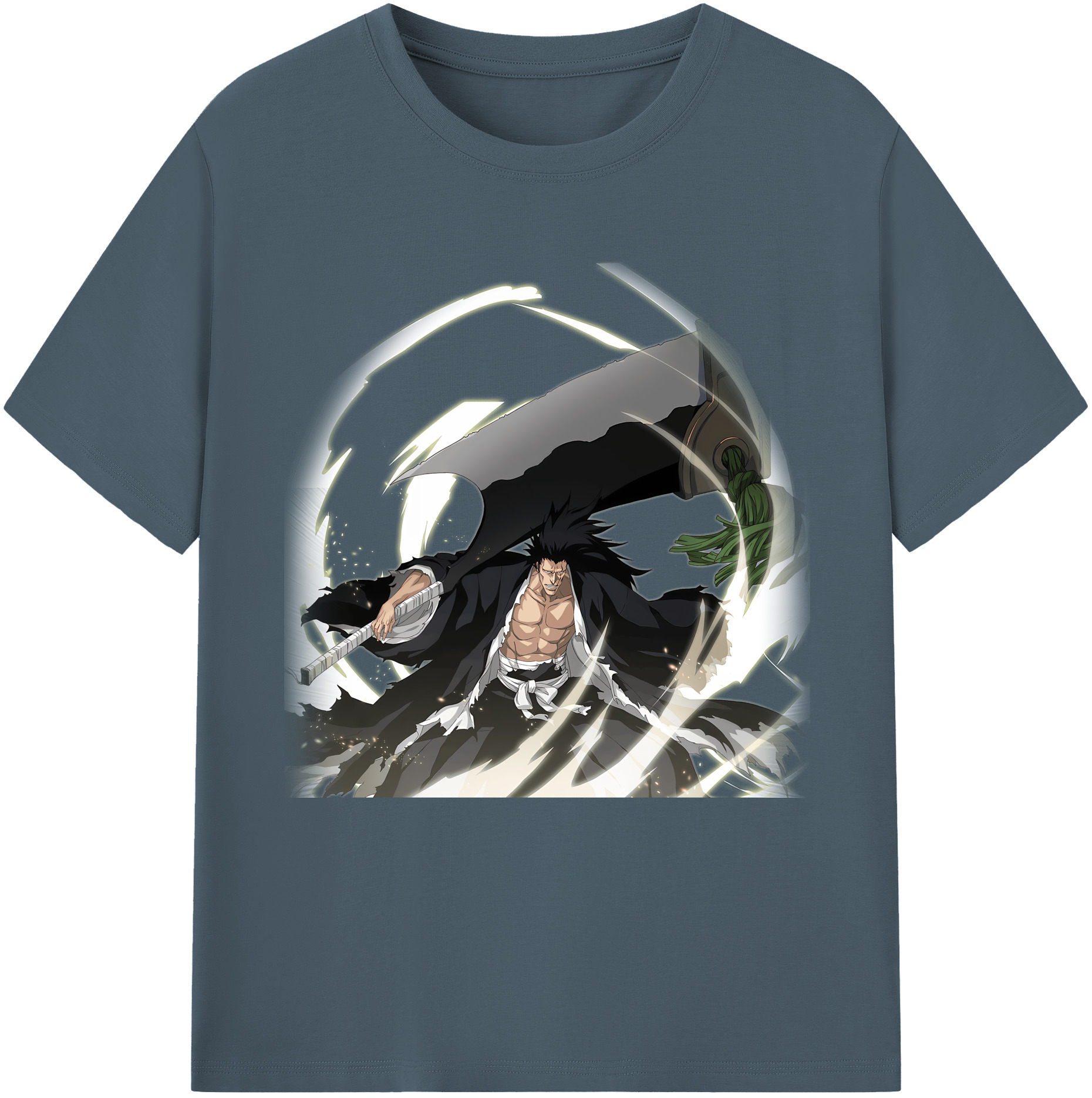（画像用） ブリーチ ざらき けんぱち BLEACH Zaraki Kenpachi 綿100％半袖Tシャツ（フロントプリント）